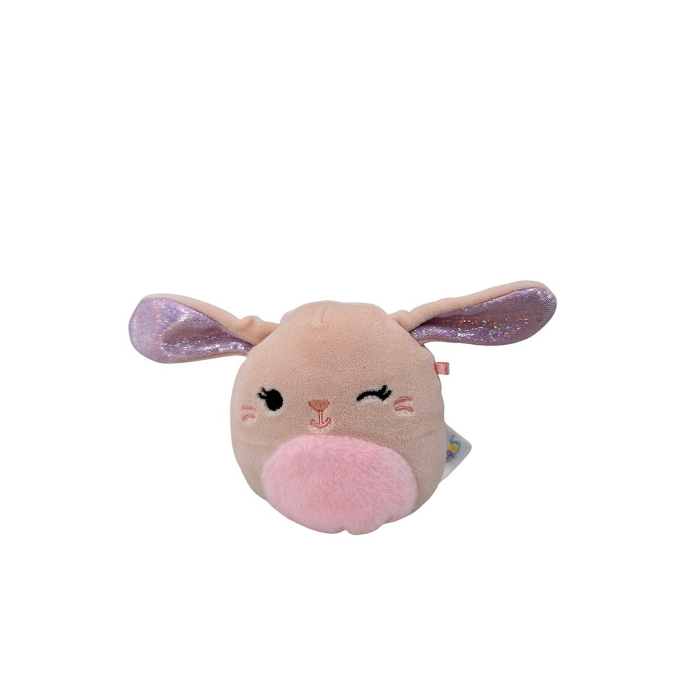 Squishmallows 5‎ Inch Pink Bunny Plush Winking Face Glitter Ears Jazwares